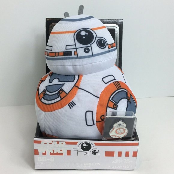 Disney Star Wars BB-8 Stylized 7" Droid Plush With Enamel Pin Collectible New - Picture 9 of 12